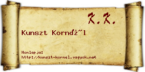 Kunszt Kornél névjegykártya