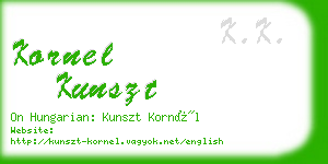 kornel kunszt business card